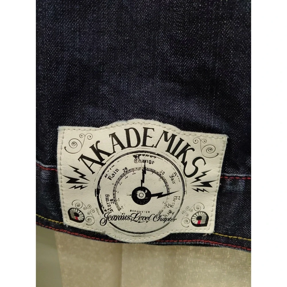 Vtg 90s AKADEMIKS MENS JEAN DENIM JACKET  Sz 2X Hip-hop‎ Rap Skater
